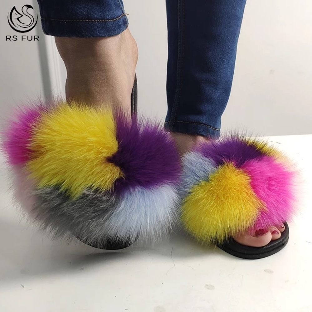 💕Only 1 left💕🛍Luxury 100% Fox fur Slides.🛍 - Picture 5 of 6